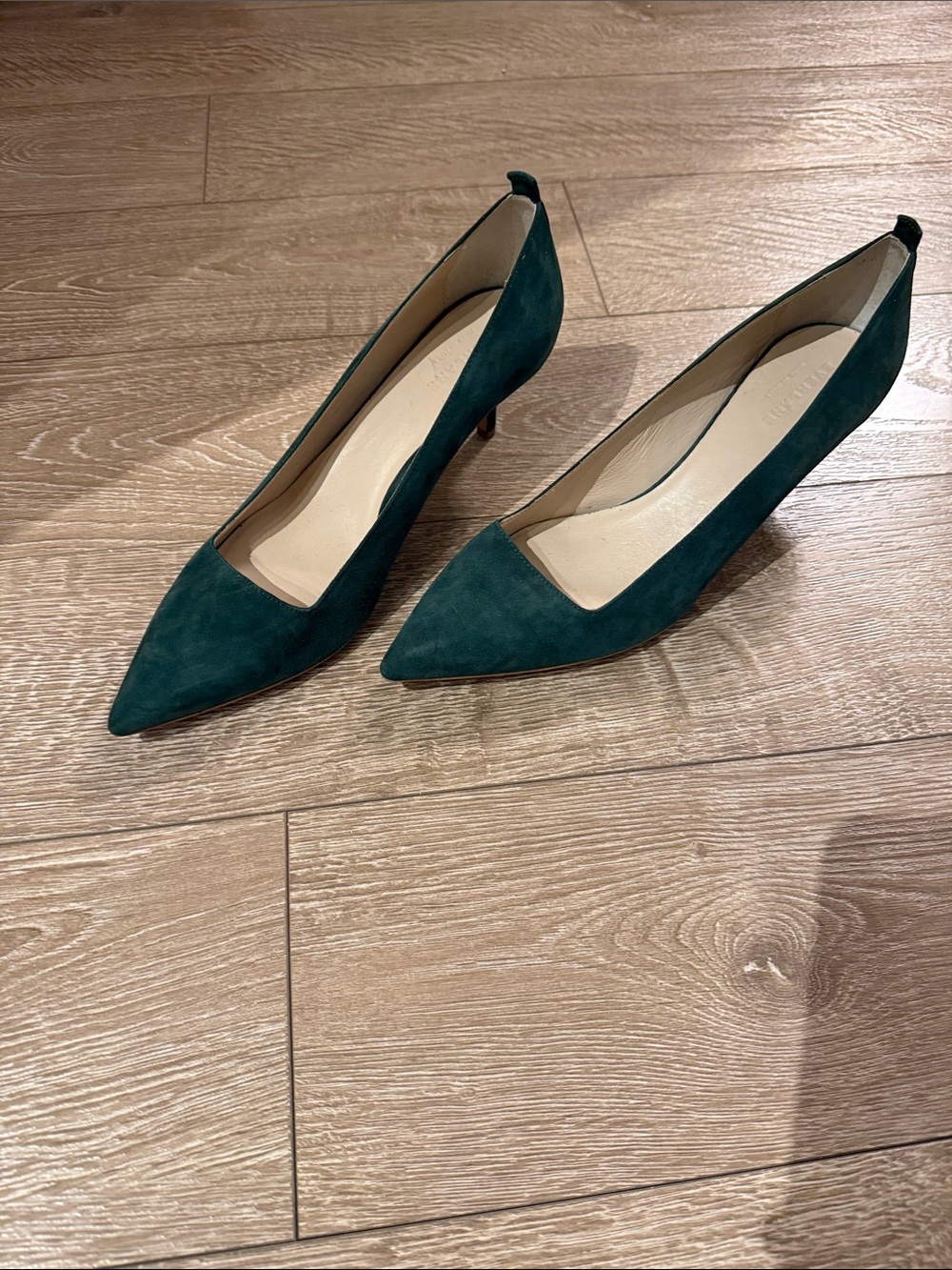Everlane Forest Green Pointed Suede Pumps